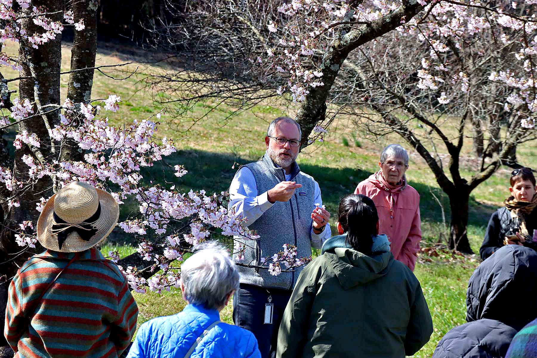 Photo of Dr. Richard Olsen speaking inside the National Bonsai and Penjing Museum by Lissa Ryan Photography