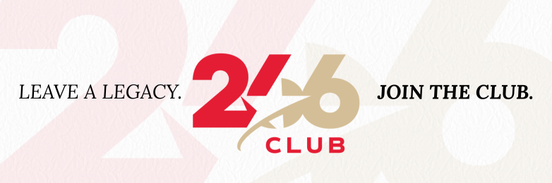A graphic with the words "Leave a Legacy. Join the Club. 266 Club"