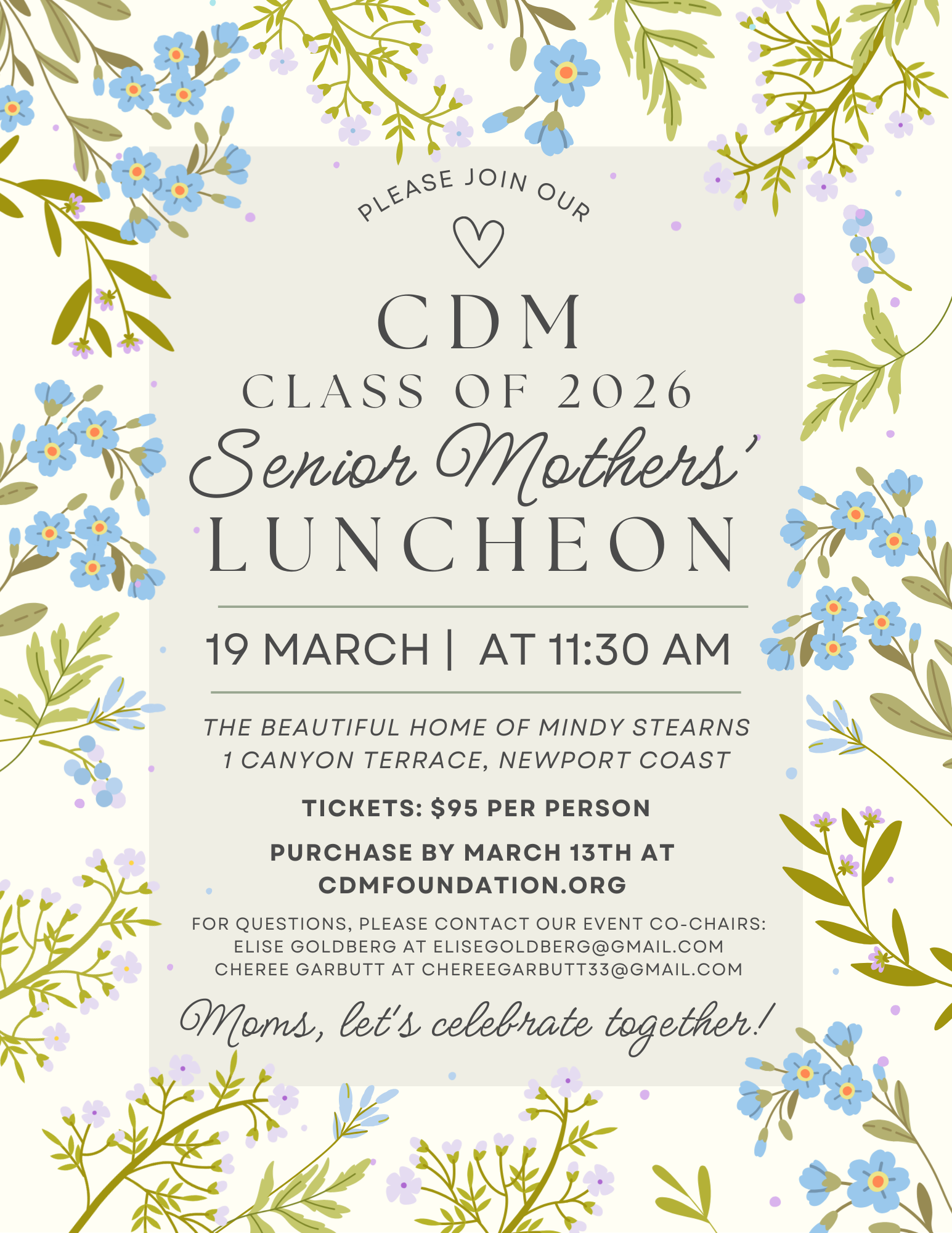 2025 senior mothers luncheon invitation