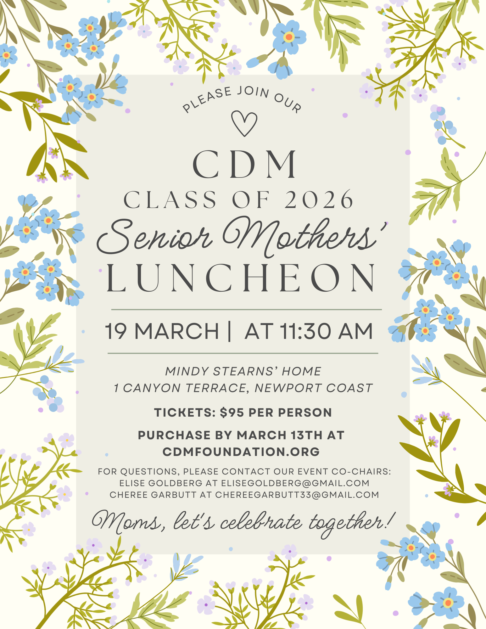 2025 senior mothers luncheon invitation