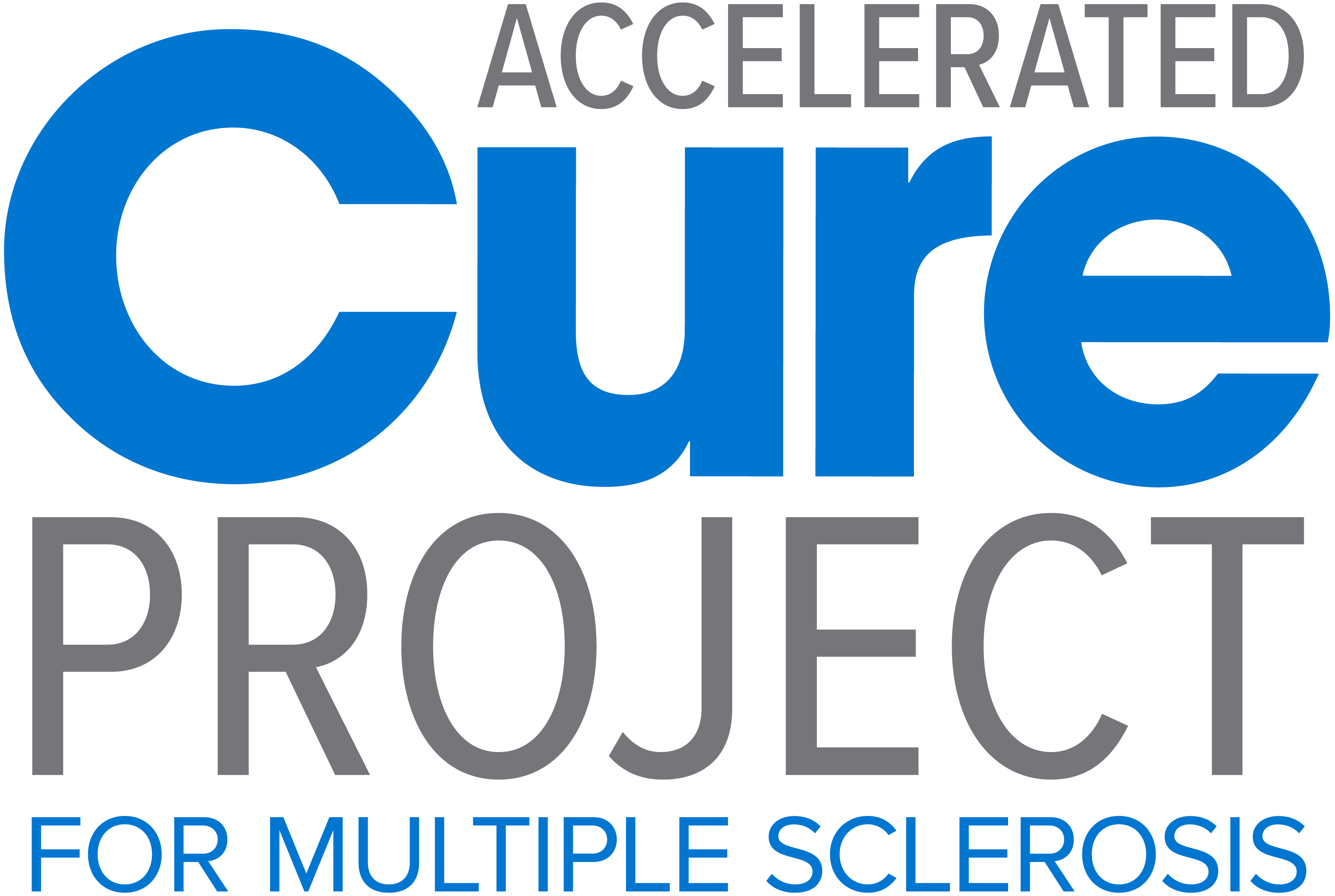 Accelerated Cure Project logo in blue and grey