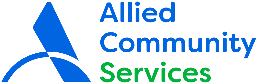 allied community services logo in blue and green